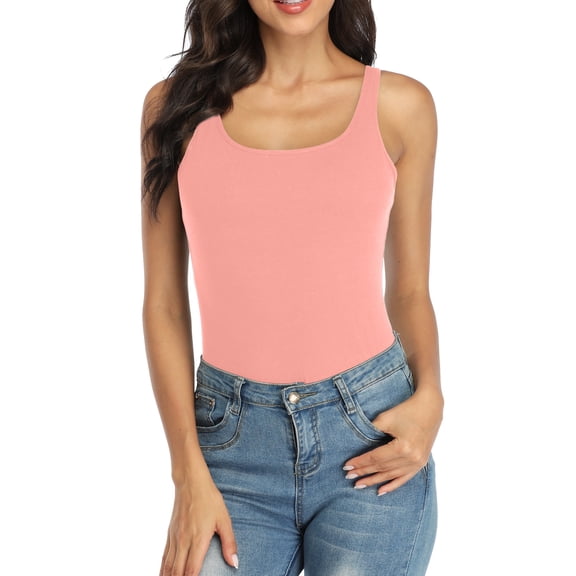 Sociala Women's Shelf Bra Tank Top Adjustable Wide Strap Cotton Camisole Casual Wear