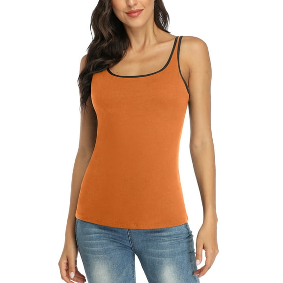 Sociala Women's Shelf Bra Tank Top Adjustable Wide Strap Cotton Camisole Casual Wear