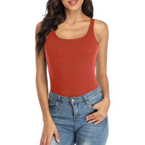 Sociala Women's Shelf Bra Tank Top Adjustable Wide Strap Cotton Camisole Casual Wear