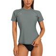 thumbnail image 1 of Sociala Women's Short Sleeve Rash Guard Sun Protection Basic Modest Swimwear, 1 of 7