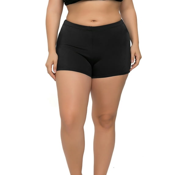 Sociala Women's Solid Plus Size Swim Bottoms High Wiasted Tankini Swim Board Shorts