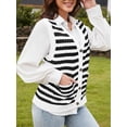 thumbnail image 1 of Sociala Women's Striped Sweater Vest Fall Colorblock Button Up Knit Sleeveless Tank Tops, 1 of 4