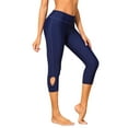 thumbnail image 1 of Sociala Women's High Waisted Swim Bottoms Capris Legging Sport Swimming Pants with Pockets, 1 of 7