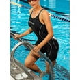 thumbnail image 1 of Sociala Women's Swimming Costume Boyleg Racerback Athletic Training Bathing Suit, 1 of 4