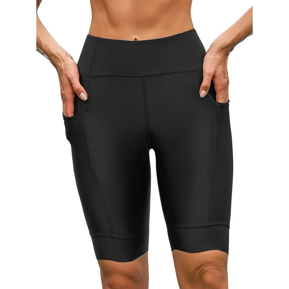 Sociala Women's Wider Waisted Swim Shorts UPF 50+ Board Shorts with Pockets Quick Dry Swimsuit Bottoms