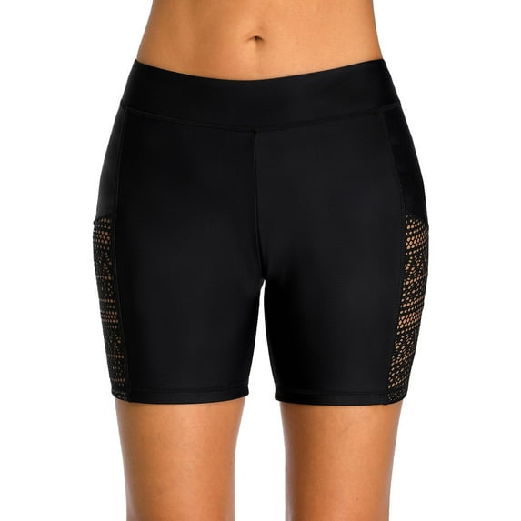 Sociala Womens Bikini Board Shorts Hollow Out Swimsuit Bottom Swim Trunk