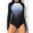thumbnail image 1 of Sociala Womens Color Blocked Rash Guard Thumb Holes Swim Shirts UPF 50+(No Bottoms), 1 of 6