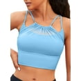 thumbnail image 1 of Sociala Womens Double Straps Bikini Tops for Womens Solid Tankini Tops Built-in Bra, 1 of 6