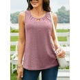 thumbnail image 1 of Sociala Womens Flowy Eyelet Embroidery Sleeveless Tank Tops with Built in Bras, 1 of 4