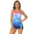 thumbnail image 1 of Sociala Womens Gradient One Piece Bathing Suit Boyleg Racerback Sport Swimwear, 1 of 1