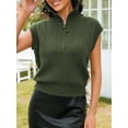 thumbnail image 1 of Sociala Womens Half Zip Sweater Vest Short Sleeve Cropped Knit Tops, 1 of 5