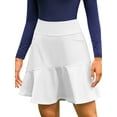 thumbnail image 1 of Sociala Womens Knee-Length Tennis Skirts with Pockets Ruffled Layer Sport Skirts, 1 of 6