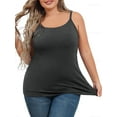 thumbnail image 1 of Sociala Womens Large Size Slim Straps Tanks Tops Built-in shelf Bra Basic Cami, 1 of 7