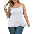 thumbnail image 1 of Sociala Womens Large Size Slim Straps Tanks Tops Built-in shelf Bra Basic Cami, 1 of 7