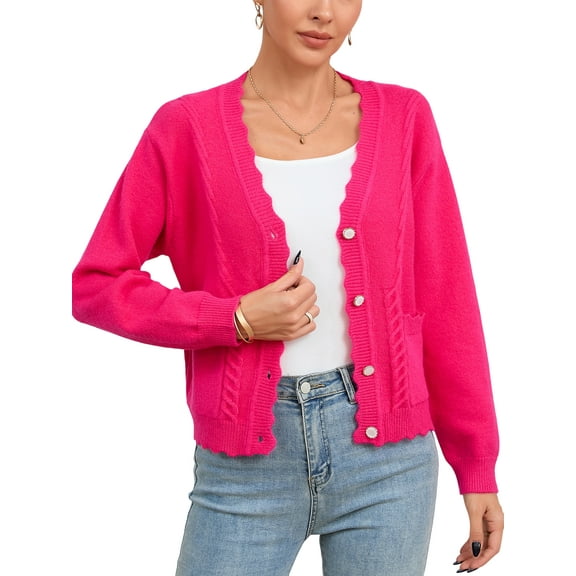 Sociala Womens Lightweight Coat Button Down Jacket Long Sleeve Open Front Cardigan Sweater with Pockets