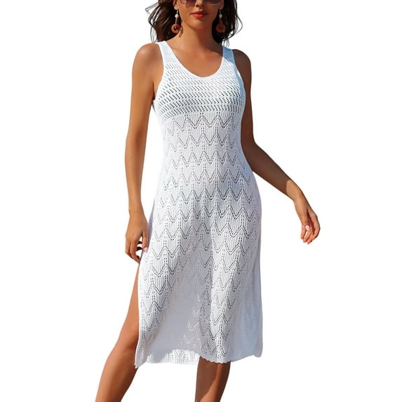 Sociala Womens Long One Piece Cover-ups Sleeveless Sexy Swim Dress