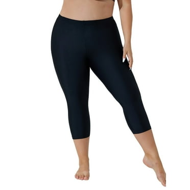 Sociala Womens Plus Size Capris High Waist Swimwear Bottoms Long Swim Shorts Tankini Bottom