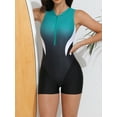 thumbnail image 1 of Sociala Womens Pro Athletic Swimsuit with Boyleg Short Racerback One Piece Swimwear, 1 of 4