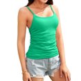 thumbnail image 1 of Sociala Womens Ribbed Camisole Tops with Built-in Bra Adjustable Straps Cami, 1 of 3