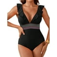 thumbnail image 1 of Sociala Womens Ruffled One Piece Swimsiuit Tummy Control Swimsuit, 1 of 5