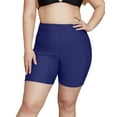 thumbnail image 1 of Sociala Womens Solid Swim Bottoms Plus Size High Waisted Boardshorts Sporty Swim Shorts with Pockets, 1 of 8