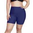 thumbnail image 1 of Sociala Womens Solid Swim Bottoms Plus Size High Waisted Boardshorts Sporty Swim Shorts with Pockets, 1 of 9