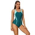 thumbnail image 1 of Sociala Womens Splicing Slimming Bathing Suit Racerback Sport Swimsuit, 1 of 8