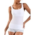 thumbnail image 1 of Sociala Womens Square Neck Tank Top with Built-in Bra Ribbed Seamless Camisole Slim Fitted Camis Shirts, 1 of 7