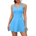 thumbnail image 1 of Sociala Womens Workout Athletic Golf Dresses Scallped Trim Tennise Dress with Shorts and Pockets, 1 of 7