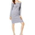 thumbnail image 1 of Socialite Womens Striped Midi Dress, Blue, Medium, 1 of 2