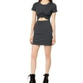 thumbnail image 1 of Socialite Womens Tie-Front Cutout Bodycon Dress, Grey, Large, 1 of 2