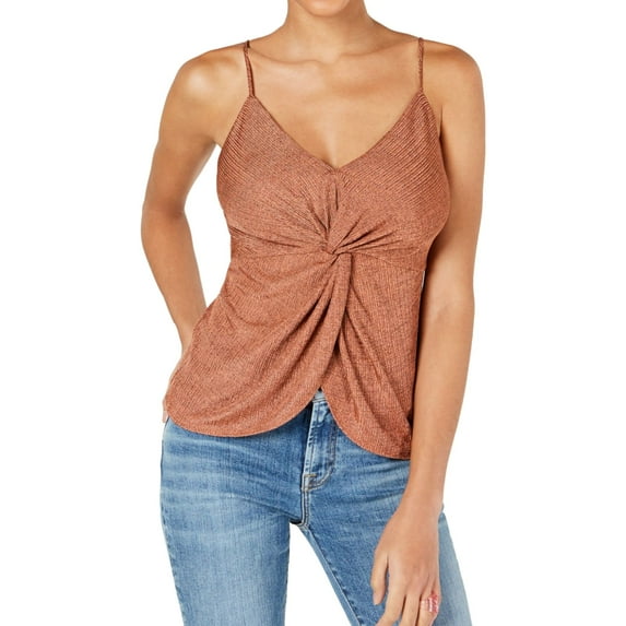 Socialite Womens Twist Front Pullover Blouse, Red, Medium