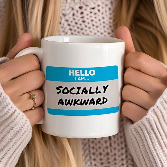 Socially Awkward Mug, Funny Introvert Coffee Cup, Anti Social Mug, Awkward Humor Meme Gift, Funny Introvert Gift for Her, Too Peopley Mug