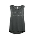 thumbnail image 1 of Socially Distant Women's Fashion Sleeveless Muscle Workout Yoga Tank Top Charcoal Grey Large, 1 of 3