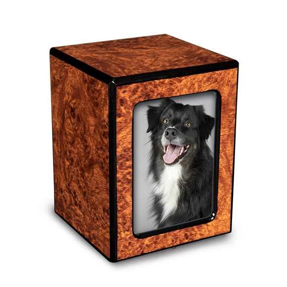 Society Collection-Small-Photo Pet/Keepsake Cremation Urn-Burl Finish
