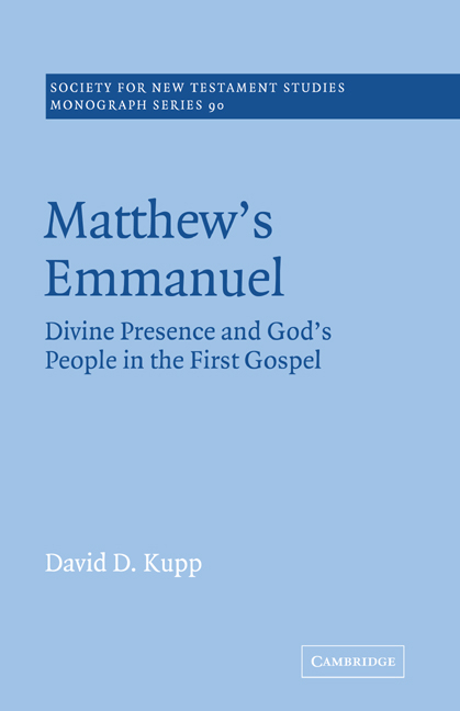Society for New Testament Studies Monogr Matthew's Emmanuel, Book 90, (Hardcover)