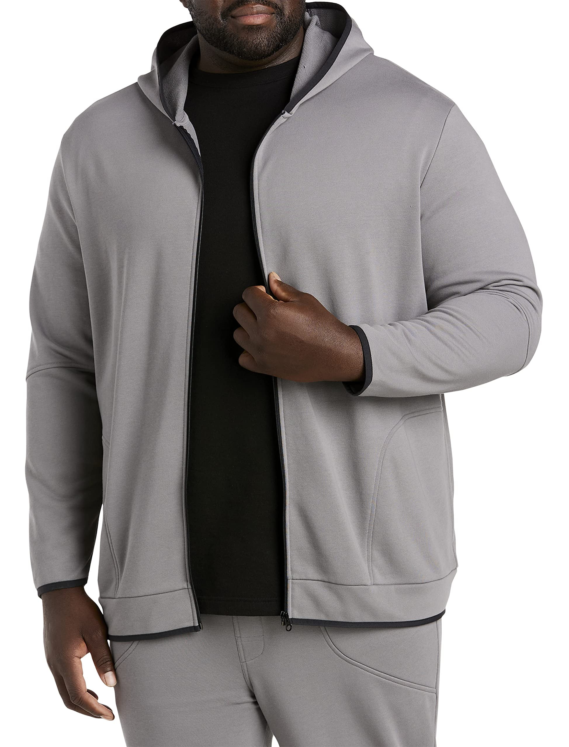 Society of One by DXL Men's Big and Tall Full-Zip Hoodie Grey 3XL