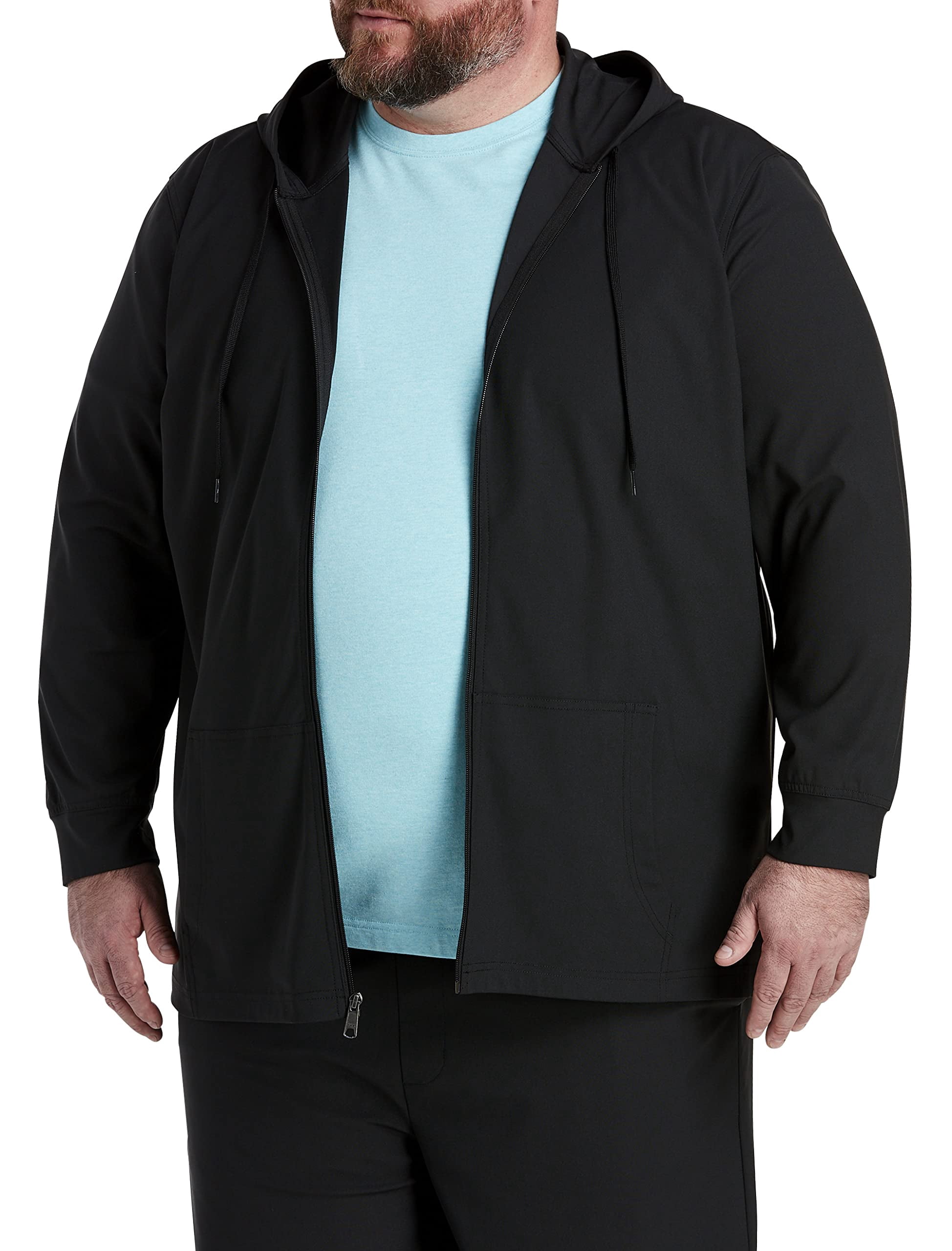 Society of One by DXL Men's Big & Tall Commuter Full-Zip Hoodie, Black ...