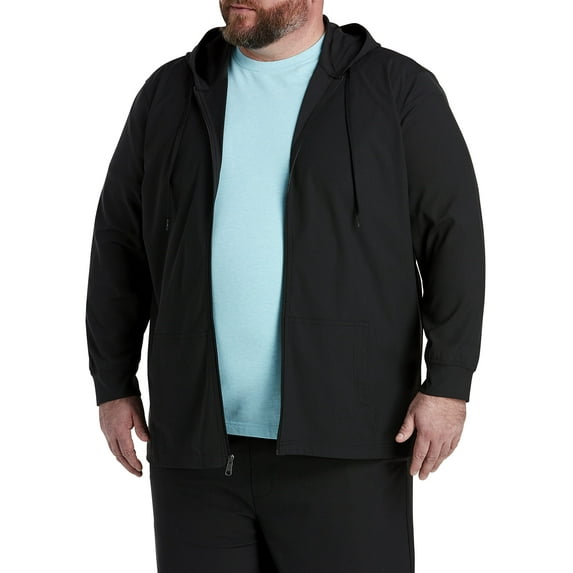 Society of One by DXL Men's Big & Tall Commuter Full-Zip Hoodie, Black, 5XLT