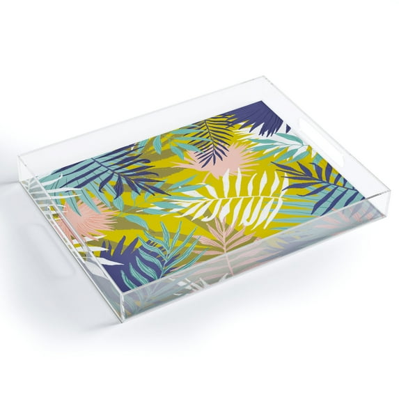 Society6 83 Oranges Alia Decorative Acrylic Tray 8" x 6 1/4" x 1", Botanical & Floral, Modern, Flowers