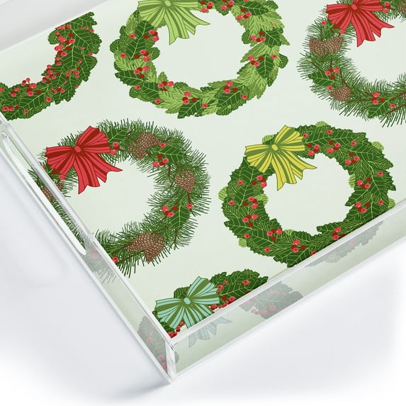 Society6 83 Oranges Hello Tropical Decorative Acrylic Tray 15 1/2" x 12" x 1 3/4", Botanical & Floral, Tropical, Flowers