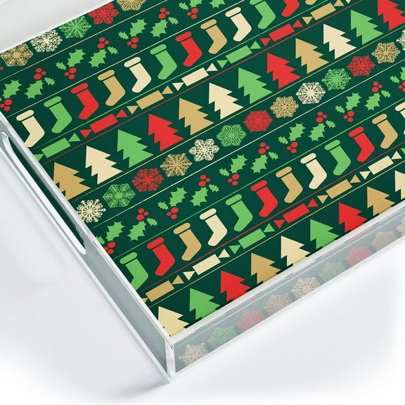 Society6 83 Oranges Lemon Pattern Decorative Acrylic Tray 15 1/2" x 12" x 1 3/4", Tropical, Tropical, Lemon