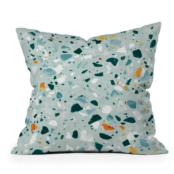 Society6 83 Oranges Mint Terrazzo 20" x 20" Decorative Throw Pillow