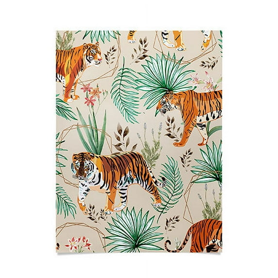Society6 83 Oranges Tropical and Tigers Poster Unframed Poster Wall Art, 18" x 24"