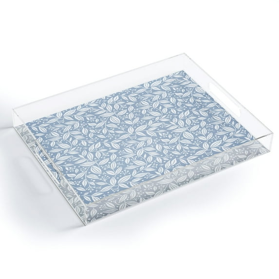 Society6 83 Oranges White Blossom and Summer Decorative Acrylic Tray 15 1/2" x 12" x 1 3/4", Botanical & Floral, Contemporary, Flowers