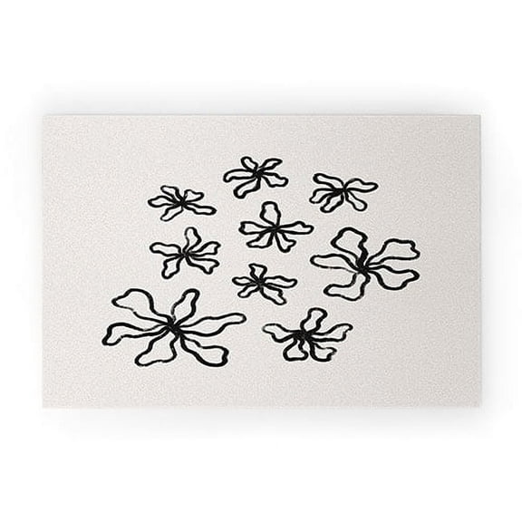 Society6 Alisa Galitsyna Dancing Flowers Large Looped Vinyl 24" x 36" Welcome Mat