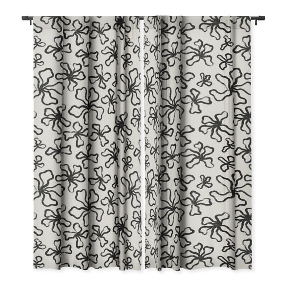Society6 Alisa Galitsyna Dancing Flowers Single Panel Room Darkening Window Curtain 50" x 120"