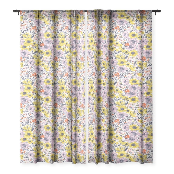 Society6 Alison Janssen Lovely And Wild 50" x 84" Single Panel Sheer Window Curtain
