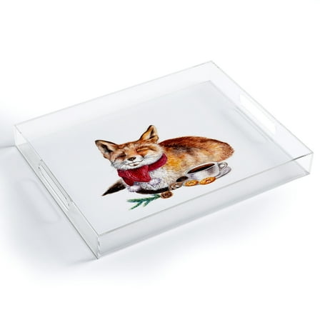 Society6 Anna Shell Coffee Fox Acrylic Tray