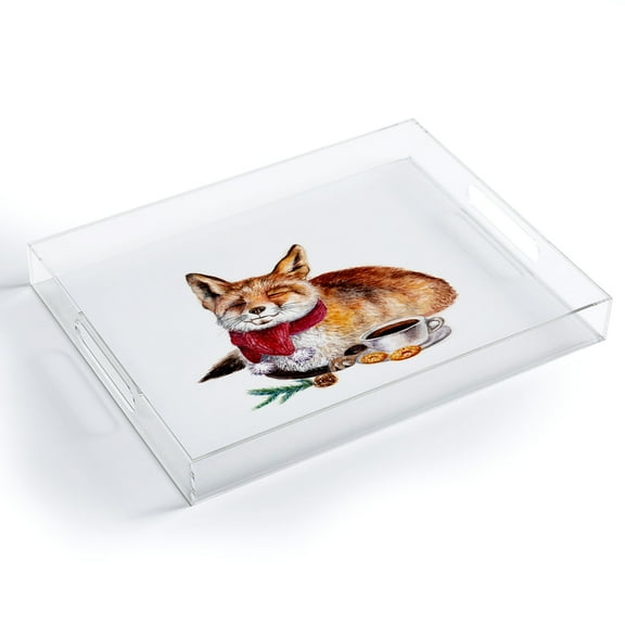 Society6 Anna Shell Coffee Fox Acrylic Tray